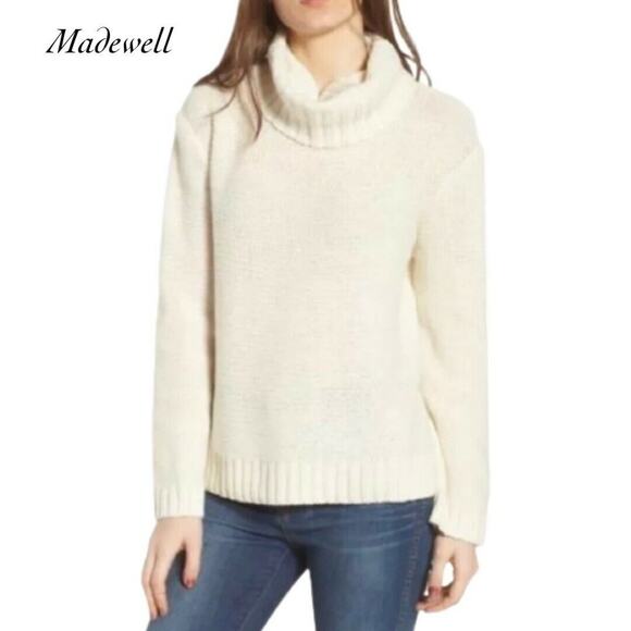 Madewell Mercer Turtleneck Sweater Ivory Knit Wool Blend NWOT Size XS - Picture 1 of 9
